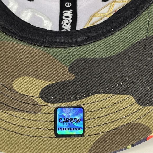 Carbon Elements Snapback Hat/ Cap Diamond 99 Embroided Gold White Adjustable - Picture 8 of 16